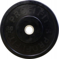 Диск для штанги Profi-Fit каучуковый, черный, d51 20кг