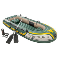 Лодка Intex Seahawk 3 Set надувная, 3-х местная, с пластмассовыми веслами и насосом 68380