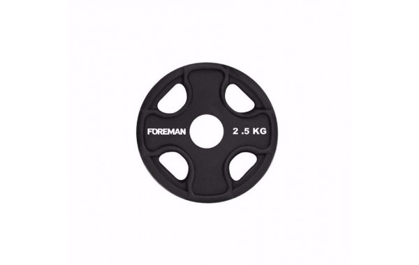 Диск олимпийский обрезиненный Foreman PRR, 2,5 кг PRR-2.5KG Черный 600_380