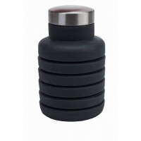Бутылка для воды силиконовая складная с крышкой Bradex TK 0269 500 мл, темно-серый
