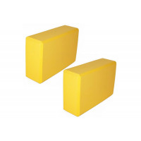 Набор йога блоков Sportex полумягких 2 штуки 22,3х15х7,6см, ЭВА (E42685) BE300-8 желтый