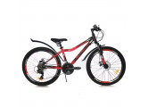 Велосипед 24" Stels Navigator 450 MD V030 Черный неоновый\Красный (м) (LU093466) 049501