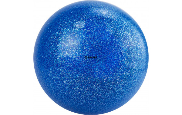 Мяч для художественной гимнастики d15см Torres ПВХ AGP-15-01 синий с блестками 600_380