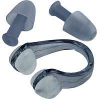 Комплект для плавания беруши и зажим для носа Sportex C33422-2 черный