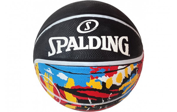 Мяч баскетбольный Spalding E43144 резина №7 (черный) 600_380