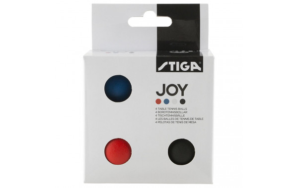 Мяч для настольног тенниса Stiga Joy 1110-5240-04, диам. 40+мм, пластик, упак. 4 шт, белый 600_380