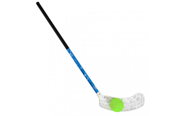 Клюшка для флорбола Realstick Kidscamp MR-KF-KCR, 65см, +мяч, правый крюк, композит, чер-син 600_380