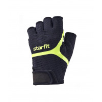 Перчатки для фитнеса Star Fit WG-103, черный/ярко-зеленый