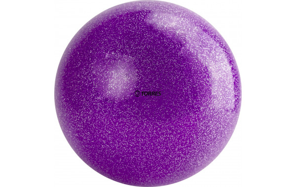 Мяч для художественной гимнастики d15см Torres ПВХ AGP-15-04 фиолетовый с блестками 600_380