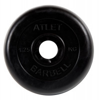 Диск обрезиненный d31мм MB Barbell Atlet 1,25кг черный MB-AtletB31-1.25