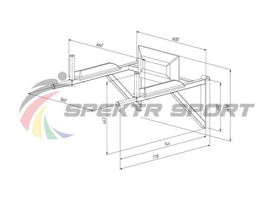 Тренажер брусья-пресс навесной Spektr Sport Школьник 1, серый 1037_800