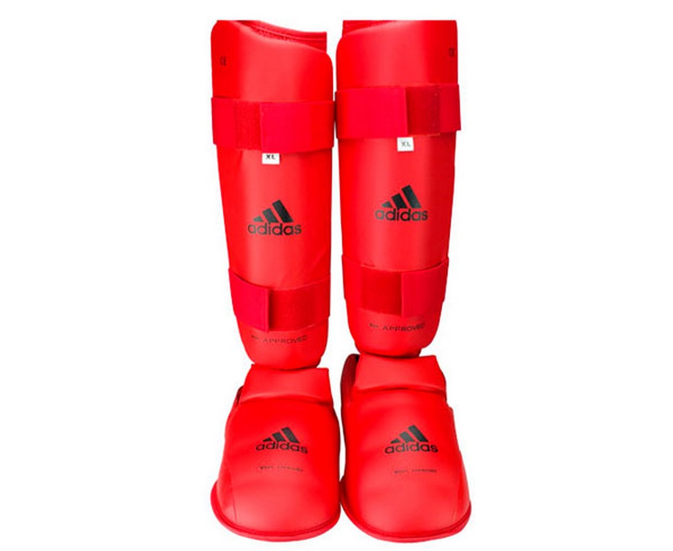 Защита голени и стопы Adidas WKF Shin & Removable Foot красная 661.35 978_800