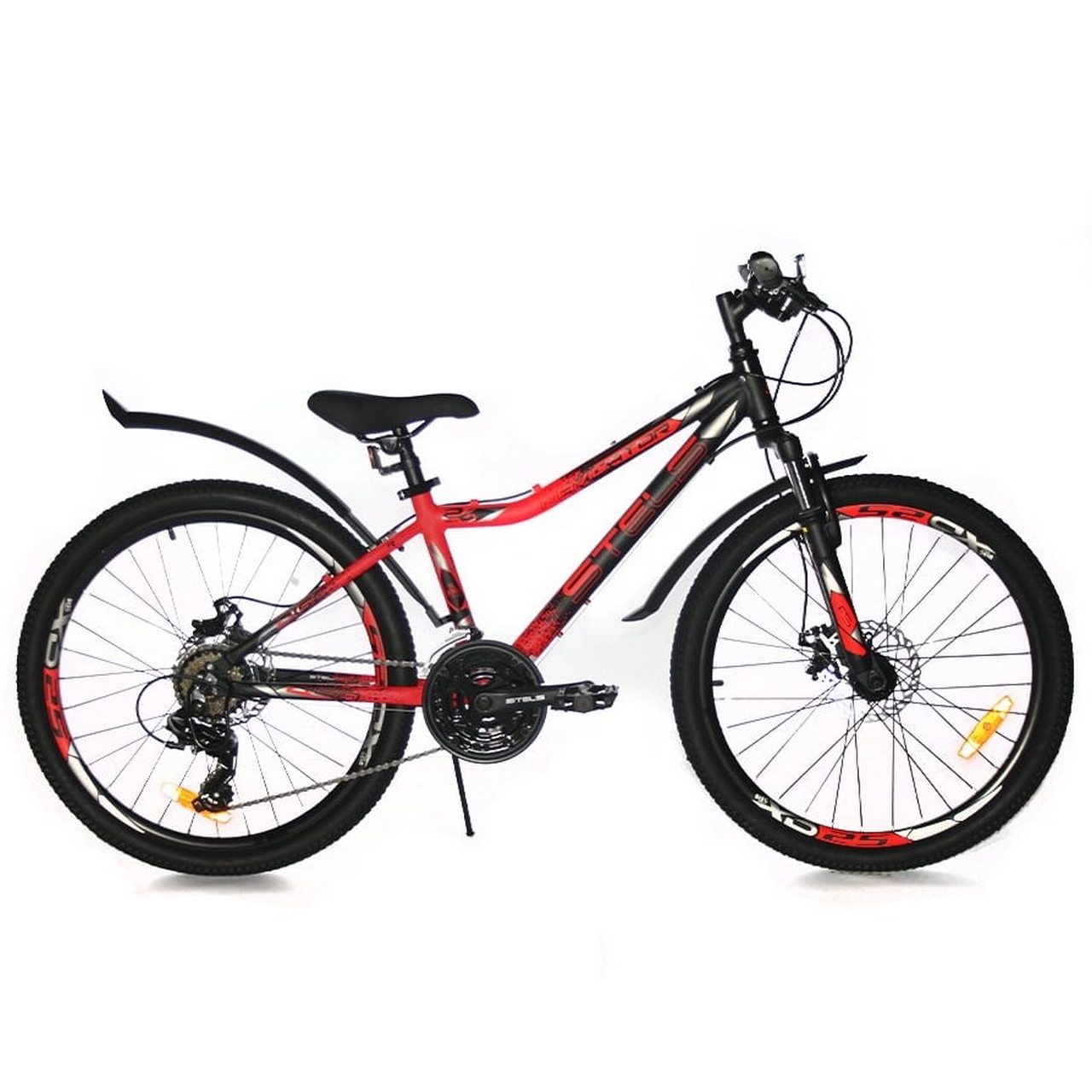 Велосипед 24" Stels Navigator 450 MD V030 Черный неоновый\Красный (м) (LU093466) 049501 1280_1280