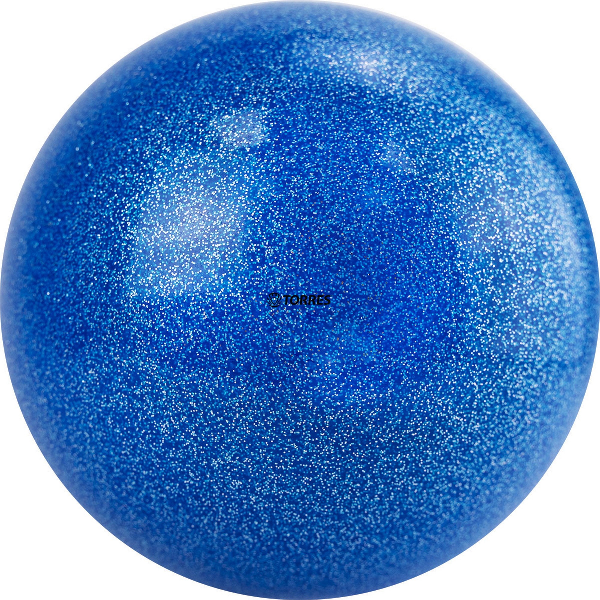 Мяч для художественной гимнастики d15см Torres ПВХ AGP-15-01 синий с блестками 2000_2000