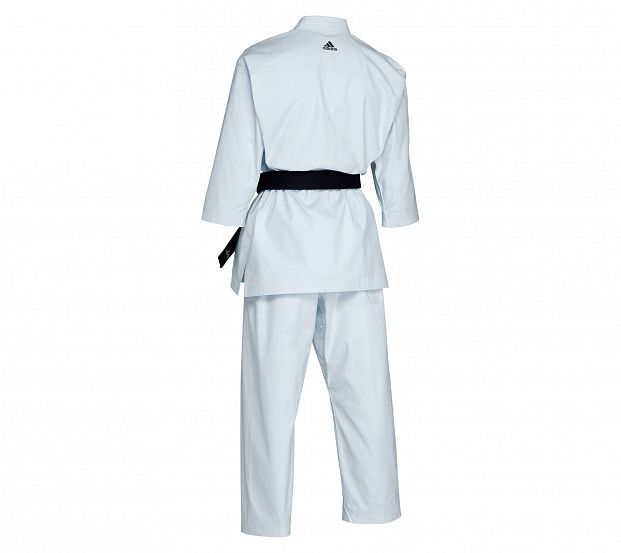 Кимоно для карате подростковое Adidas K999 Shori Karate Uniform Kata WKF белое с черным логотипом 621_553