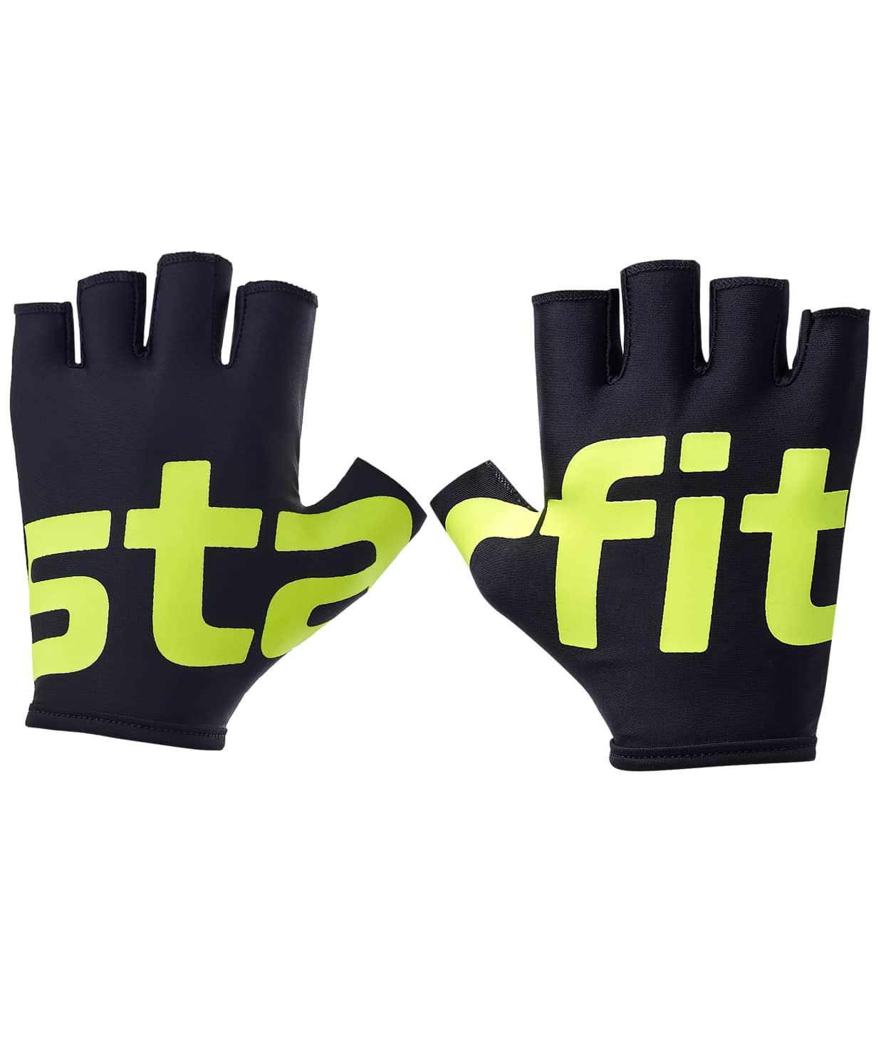 Перчатки для фитнеса Star Fit WG-102, черный/ярко-зеленый 1230_1479