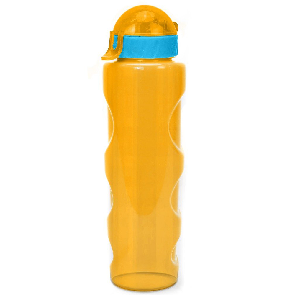 Бутылка для воды LIFESTYLE со шнурком, 700 ml., anatomic, прозрачно/желтый КК0161 1000_1000