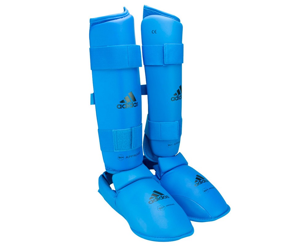 Защита голени и стопы Adidas WKF Shin & Removable Foot синяя 661.35 979_800