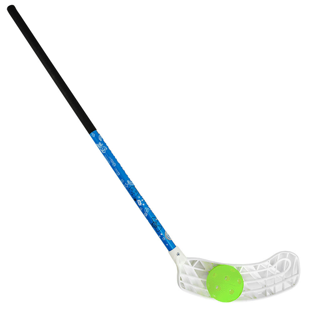 Клюшка для флорбола Realstick Kidscamp MR-KF-KCR, 65см, +мяч, правый крюк, композит, чер-син 1000_1000