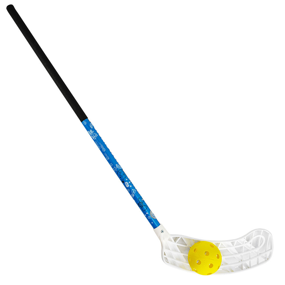 Клюшка для флорбола Realstick Kidscamp MR-KF-KC65L, 65см, +мяч, левый крюк, композит, чер-син 1000_1000