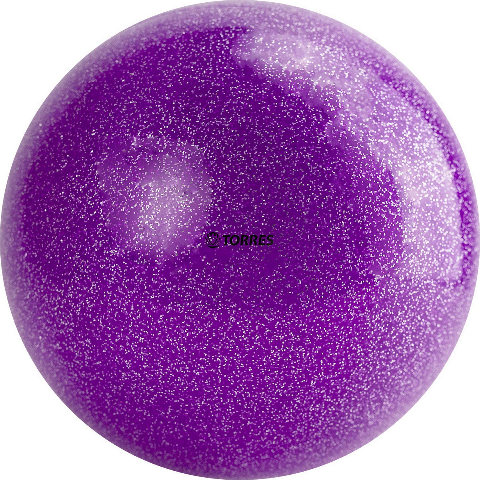 Мяч для художественной гимнастики d15см Torres ПВХ AGP-15-04 фиолетовый с блестками 2000_2000