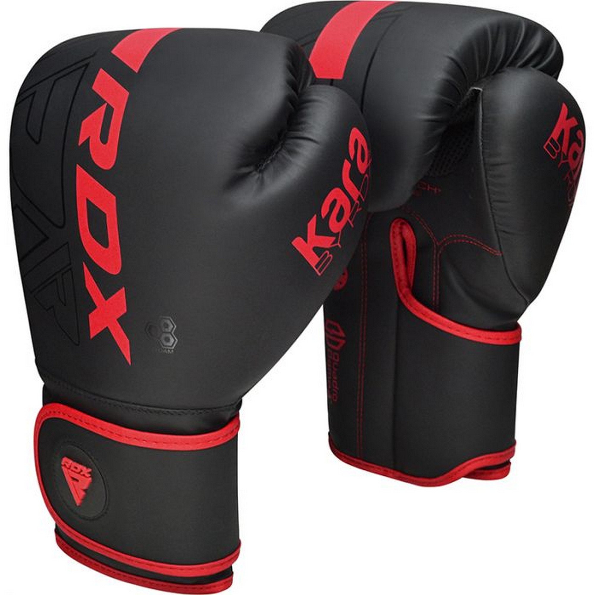 Перчатки тренировочные RDX BGR-F6MR-12OZ черный\красный матовый 2000_2000