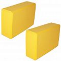 Набор йога блоков Sportex полумягких 2 штуки 22,3х15х7,6см, ЭВА (E42685) BE300-8 желтый 120_120